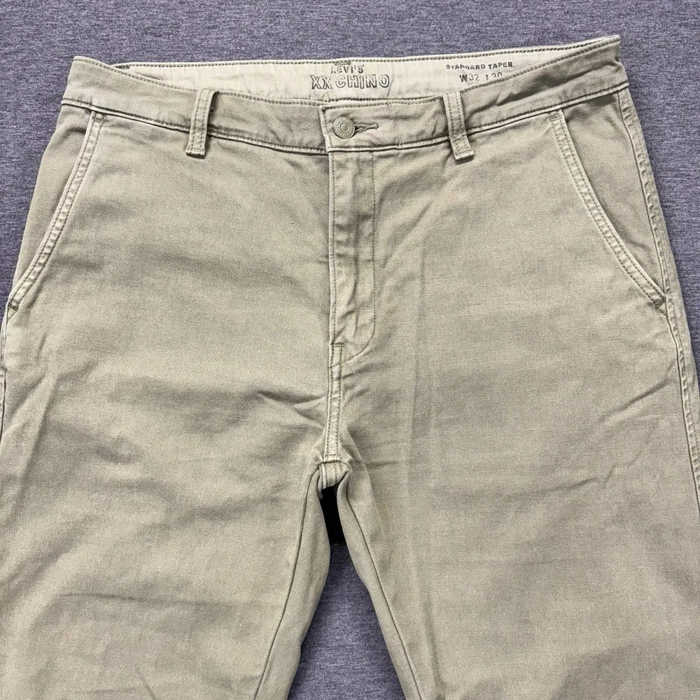 Levi's XX Chino Pants Mens 32x30‎  Standard Taper Olive Green Stretch Workwear